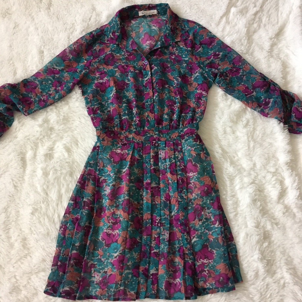 BCBG floral pleated dress - Picture 5 of 8